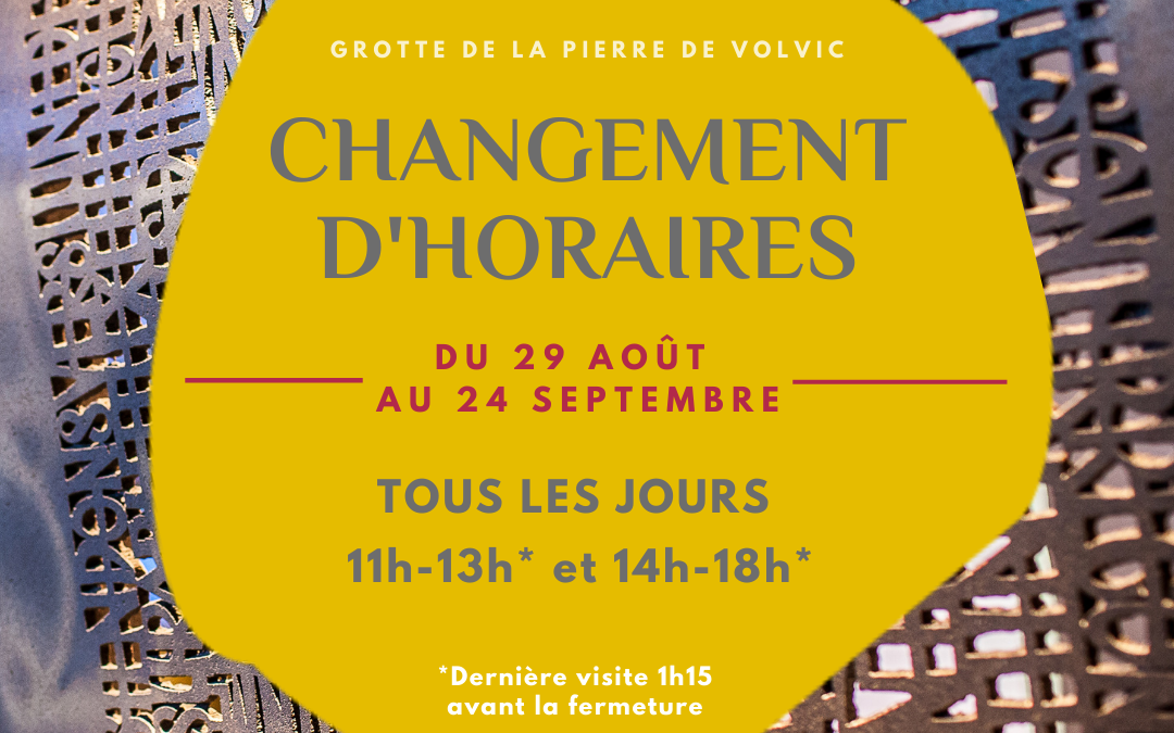 CHANGEMENT D&rsquo;HORAIRES